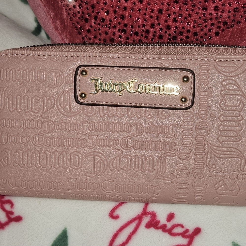 Juicy Couture Blush Pink Logo Zip Around Wallet